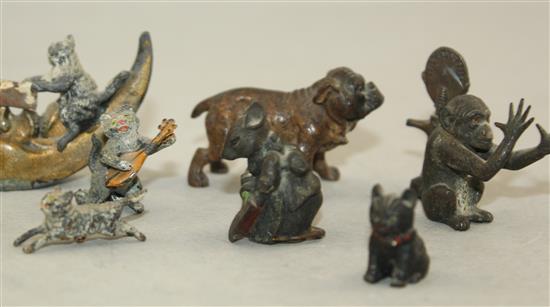 A miniature Austrian cold painted bronze Bulldog, Bulldog 2in.